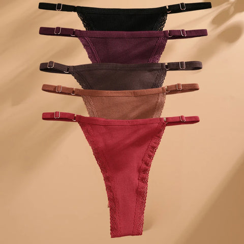 5PCS/Set Sexy G-string Panties Cotton Women's