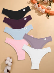 6PCS/Set Cotton Waffle Underwear for Women