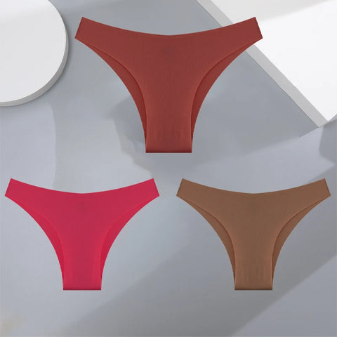 3Pcs Ultra-thin Seamless Women's Panties Sexy