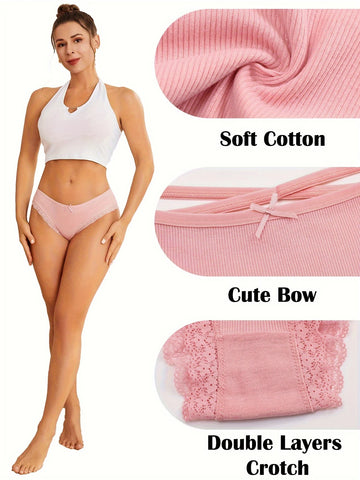 5PCS Women's Cotton Briefs Sexy
