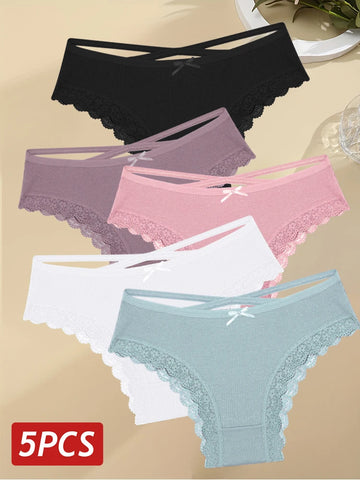 5PCS Women's Cotton Briefs Sexy