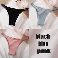 3PCS/Set Cotton Sexy Panties Thong Women's