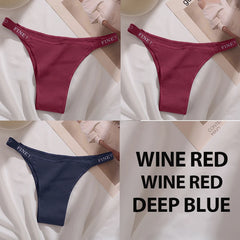 3PCS/Set Cotton Sexy Panties Thong Women's