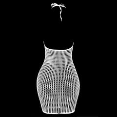 1PC Women Sexy Fishnet Cover Up Without Bikini Hollow Out See Through Bodycon Dress Beachwear Summer Women's Swimwear DS140