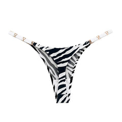 Seamless Sexy Thong Women Panties Zebra Flower