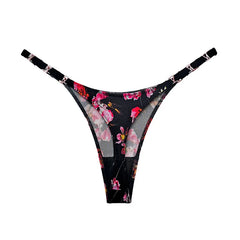 Seamless Sexy Thong Women Panties Zebra Flower