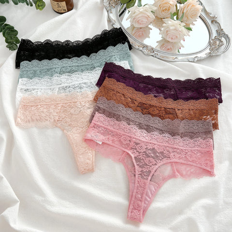 3Pcs Lace Sexy Thongs Women Trendy Floral Panty Lingerie