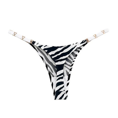 Seamless Sexy Thong Women Panties Zebra Flower