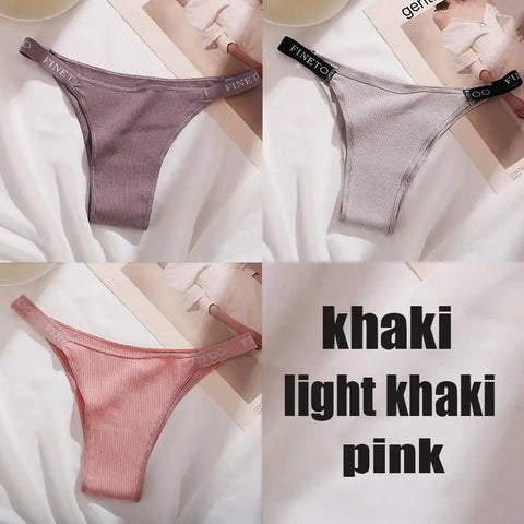 3PCS/Set Cotton Sexy Panties Thong Women's