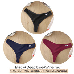 3Pcs/Set Women Cotton Thongs Panties
