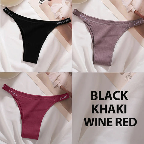 3PCS/Set Cotton Sexy Panties Thong Women's