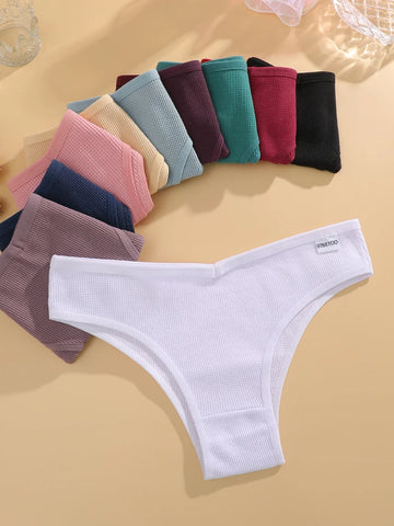 6PCS/Set Cotton Waffle Underwear for Women