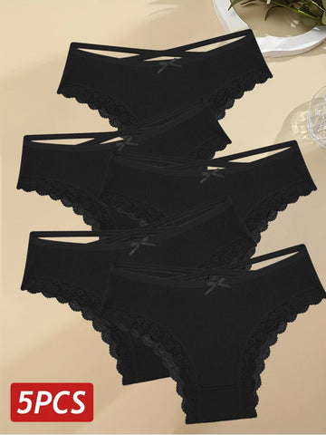 5PCS Women's Cotton Briefs Sexy