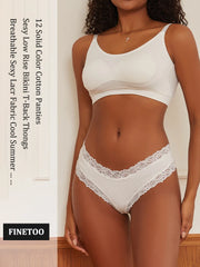 6PCS/Set Sexy Brazilian Panties Lace Cotton for Women