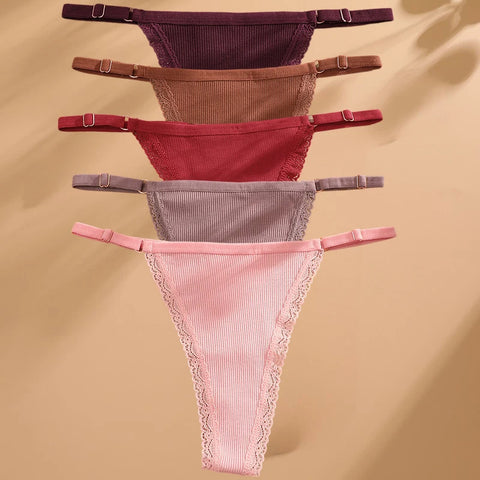 5PCS/Set Sexy G-string Panties Cotton Women's