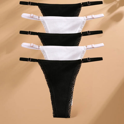 5PCS/Set Sexy G-string Panties Cotton Women's
