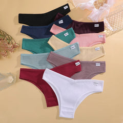 10PCS/Set Waffle Cotton Panties for Women Sexy