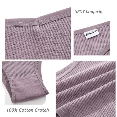 10PCS/Set Waffle Cotton Panties for Women Sexy