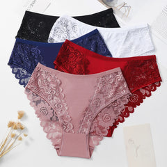 5PCS/Set Lace Cotton Patchwork Bikini Panties
