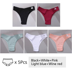 5Pcs/Set Women Cotton Brazilian Panties V