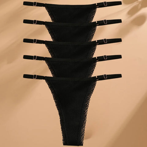 5PCS/Set Sexy G-string Panties Cotton Women's