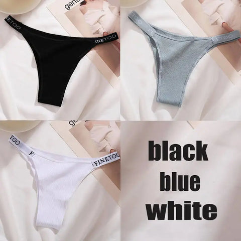 3PCS/Set Cotton Sexy Panties Thong Women's