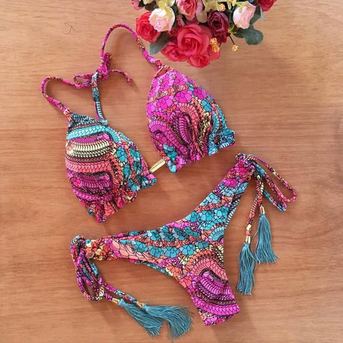 Sexy Bikini Floral Print Swimwear String