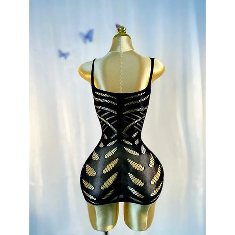 One-piece outfit blackSexy Cover Up Hollow Out Fishnet Dress without Bikini Summer Holiday DSH602