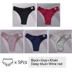 3/5Pcs Cotton Brazilian Panties Women's