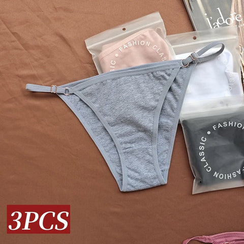 3Pcs/Set Women Cotton Panties Sexy Lingerie