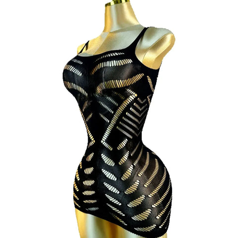 Sexy Cover Up Hollow Out Fishnet Dress without Bikini