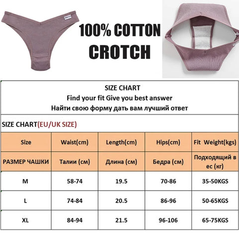 5PCS/Set Cotton Lingerie Panties Sexy