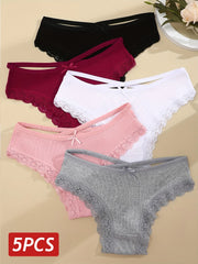 5PCS Women's Cotton Briefs Sexy