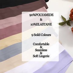 FINETOO 4PCS Silk Satin Seamless Thongs Sexy