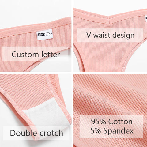 5Pcs/Set Women Cotton Brazilian Panties V
