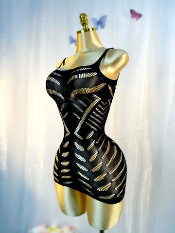Sexy Cover Up Hollow Out Fishnet Dress without Bikini