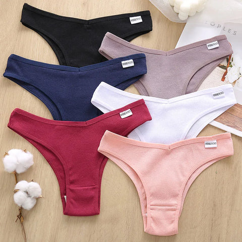 5Pcs/Set Women Cotton Brazilian Panties V