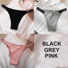 3PCS/Set Cotton Sexy Panties Thong Women's
