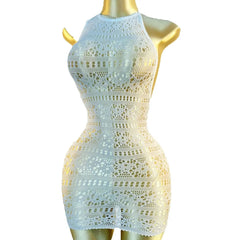 Sexy Cover Up Hollow Out Fishnet Dress without Bikini Summer Holiday DSH698