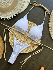 Sexy Halter Solid color Bikini Set Women's Swimsuit Two-piece