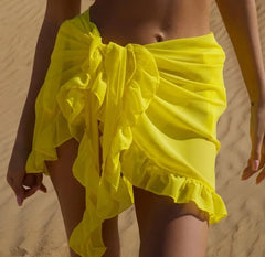 6 Colors Ruffle Bikini Cover Ups Short Skirt for Women