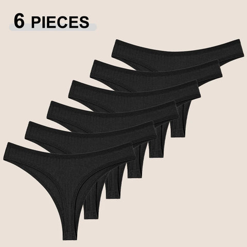 6Pcs/Set Women'S Thongs Panties Female
