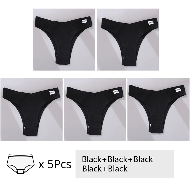 3/5Pcs Cotton Brazilian Panties Women's