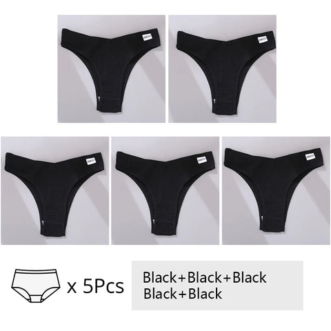 3/5Pcs Cotton Brazilian Panties Women's