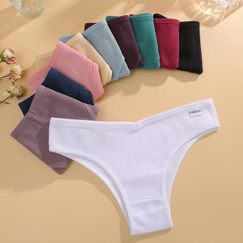 10PCS/Set Waffle Cotton Panties for Women Sexy