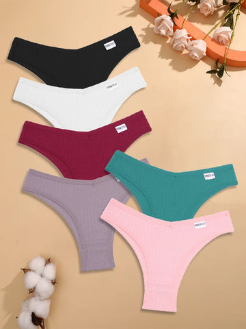 6PCS/Set Cotton Waffle Underwear for Women