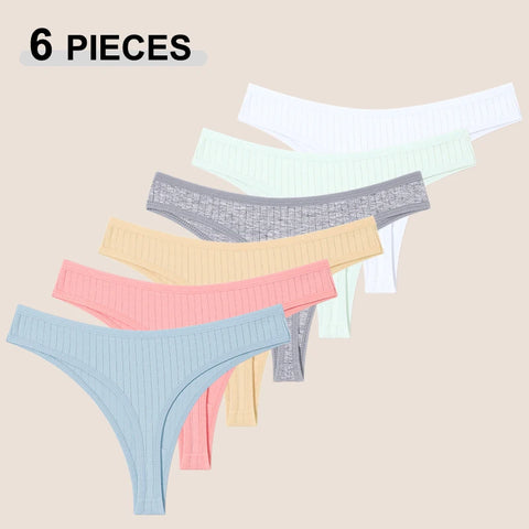 6Pcs/Set Women'S Thongs Panties Female