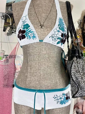 Vintage Flower print Cutie set Bikini