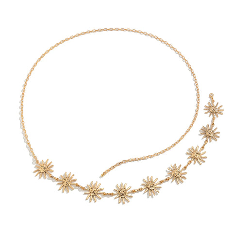 KunJoe Boho Golden Belt Adjustable Body Chain Festival Jewelry Accessories