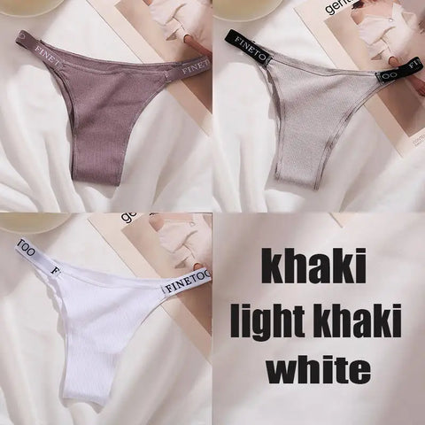 3PCS/Set Cotton Sexy Panties Thong Women's